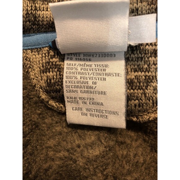 Cinch Youth XL 14 Brown Polar Fleece Pullover Sweater Pockets Snaps Turquoise - Picture 7 of 7